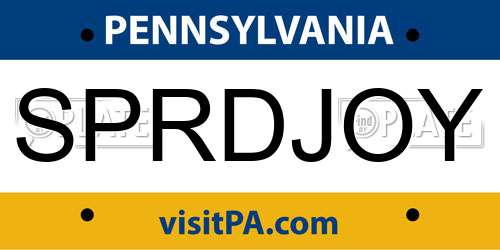 SPRDJOY Pennsylvania License Plate