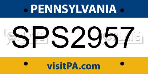 SPS2957 Pennsylvania License Plate