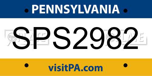 SPS2982 Pennsylvania License Plate