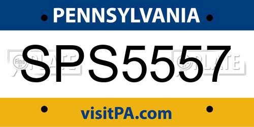 SPS5557 Pennsylvania License Plate