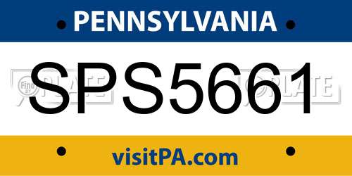 SPS5661 Pennsylvania License Plate