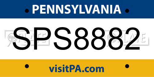 SPS8882 Pennsylvania License Plate