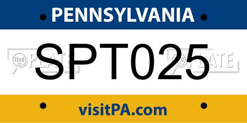 SPT025 Pennsylvania License Plate