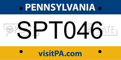 SPT046 Pennsylvania License Plate