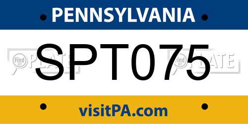 SPT075 Pennsylvania License Plate