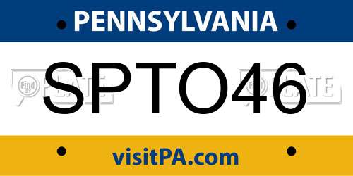 SPTO46 Pennsylvania License Plate