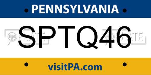 SPTQ46 Pennsylvania License Plate