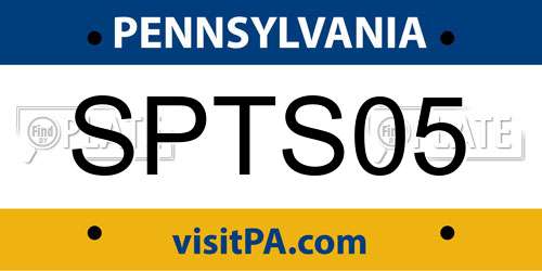 SPTS05 Pennsylvania License Plate