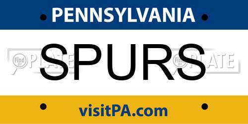 SPURS Pennsylvania License Plate