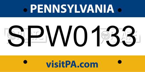 SPW0133 Pennsylvania License Plate