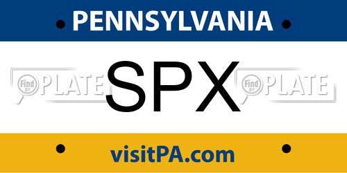 SPX Pennsylvania License Plate