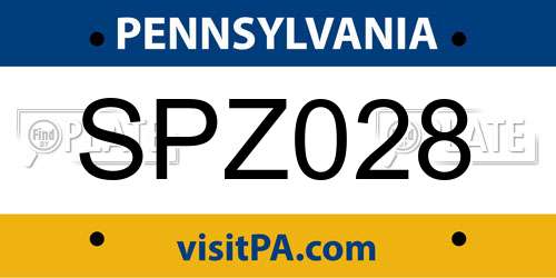 SPZ028 Pennsylvania License Plate