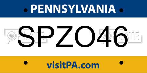 SPZO46 Pennsylvania License Plate