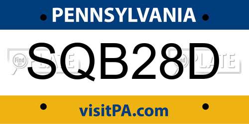 SQB28D Pennsylvania License Plate
