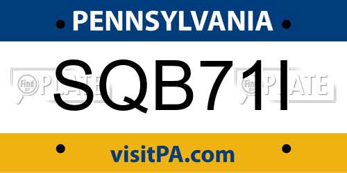 SQB71I Pennsylvania License Plate