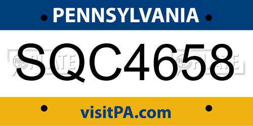 SQC4658 Pennsylvania License Plate