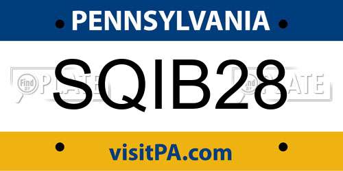 SQIB28 Pennsylvania License Plate