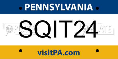 SQIT24 Pennsylvania License Plate