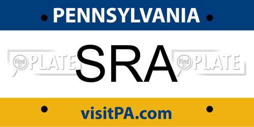 SRA Pennsylvania License Plate