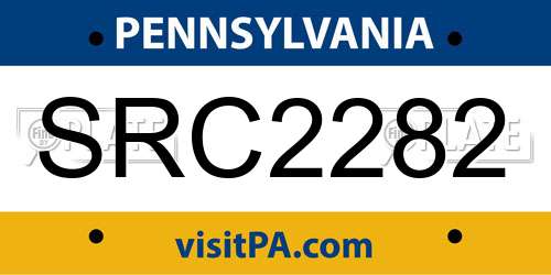 SRC2282 Pennsylvania License Plate