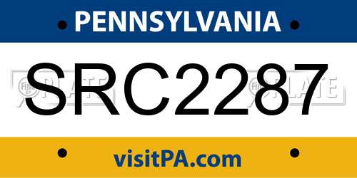 SRC2287 Pennsylvania License Plate