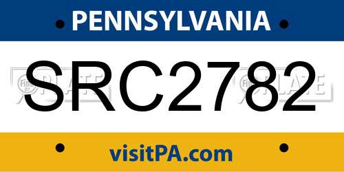 SRC2782 Pennsylvania License Plate