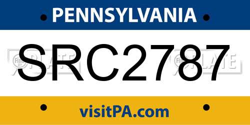 SRC2787 Pennsylvania License Plate