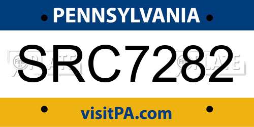 SRC7282 Pennsylvania License Plate