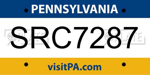 SRC7287 Pennsylvania License Plate