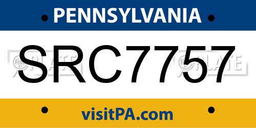 SRC7757 Pennsylvania License Plate