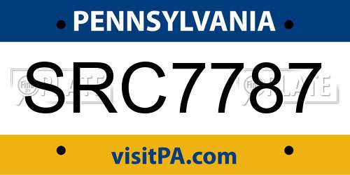 SRC7787 Pennsylvania License Plate