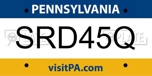 SRD45Q Pennsylvania License Plate