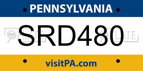 SRD480 Pennsylvania License Plate