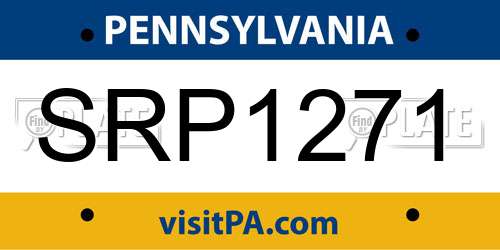 SRP1271 Pennsylvania License Plate