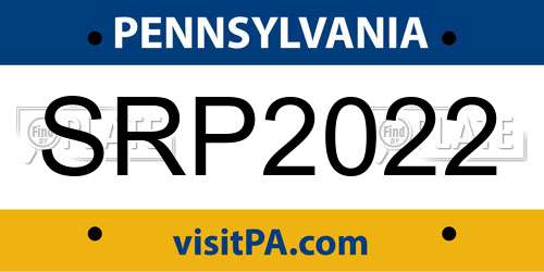 SRP2022 Pennsylvania License Plate
