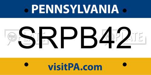 SRPB42 Pennsylvania License Plate