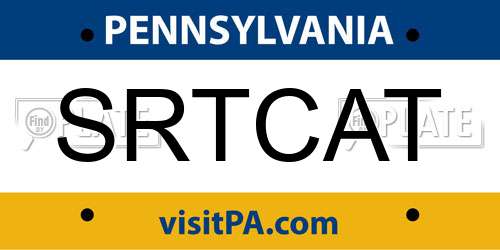 SRTCAT Pennsylvania License Plate