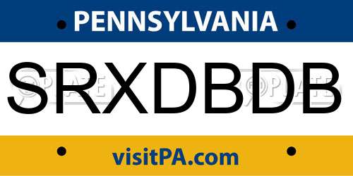SRXDBDB Pennsylvania License Plate