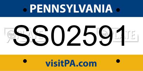 SS02591 Pennsylvania License Plate