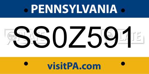 SS0Z591 Pennsylvania License Plate