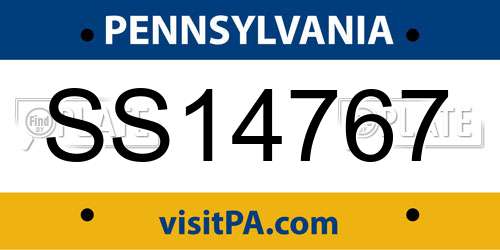 SS14767 Pennsylvania License Plate