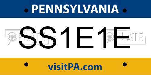 SS1E1E Pennsylvania License Plate