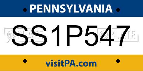 SS1P547 Pennsylvania License Plate
