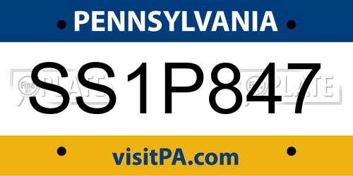 SS1P847 Pennsylvania License Plate