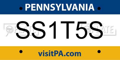 SS1T5S Pennsylvania License Plate