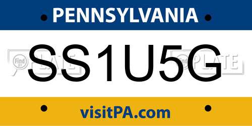 SS1U5G Pennsylvania License Plate