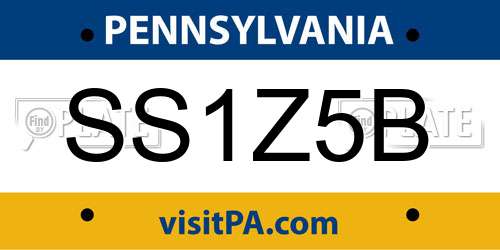SS1Z5B Pennsylvania License Plate