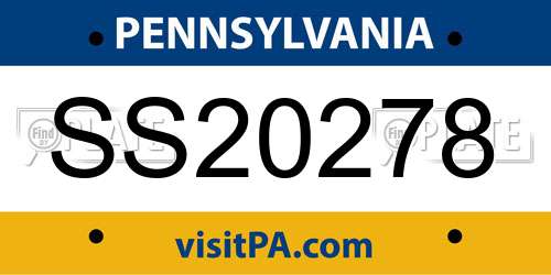 SS20278 Pennsylvania License Plate