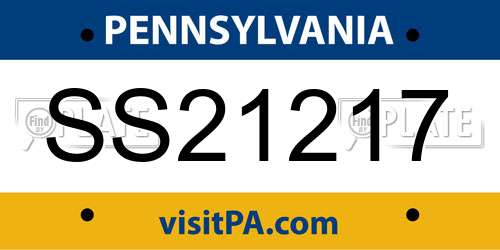 SS21217 Pennsylvania License Plate