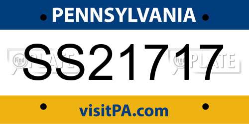 SS21717 Pennsylvania License Plate